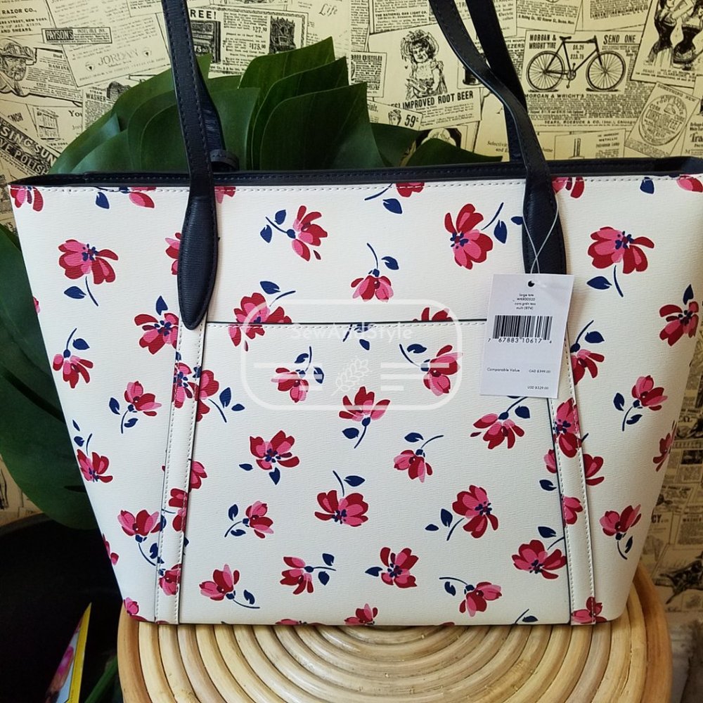 Kate Spade NWT Cara Garden Toss Large Tote Floral - Picture 9 of 11